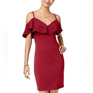 Emerald Sundae Like New Cold-Shoulder Bodycon Red Dress Size L Great Condition